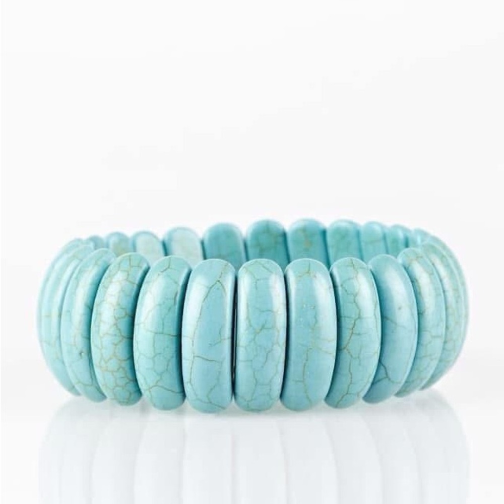 Turquoise stone stretch bracelet